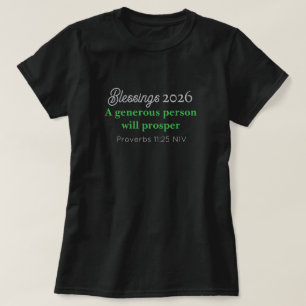 Neujahr 2026 Wohlstand Schwarz und Grün Segnungen T-Shirt