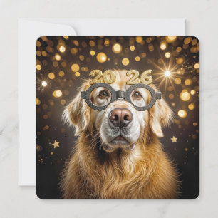 Neujahr 2027 Party Golden Retriever Humor Einladung