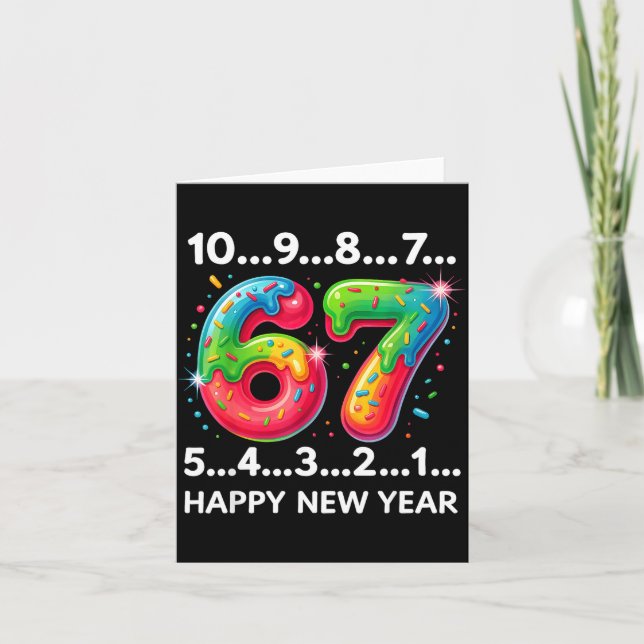 Neujahr 67 Candy Countdown Lustig Frohes Neues Jah Karte (Vorderseite)