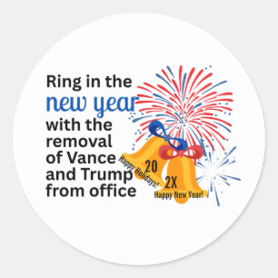 Neujahr Anti-Trump Amtsenthebung Entfernen 2026 Po Runder Aufkleber