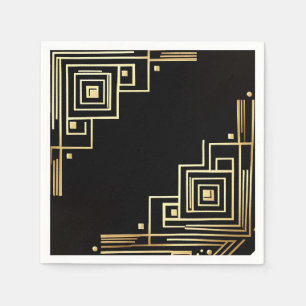 Neujahr Art Deco Muster Napkins Serviette