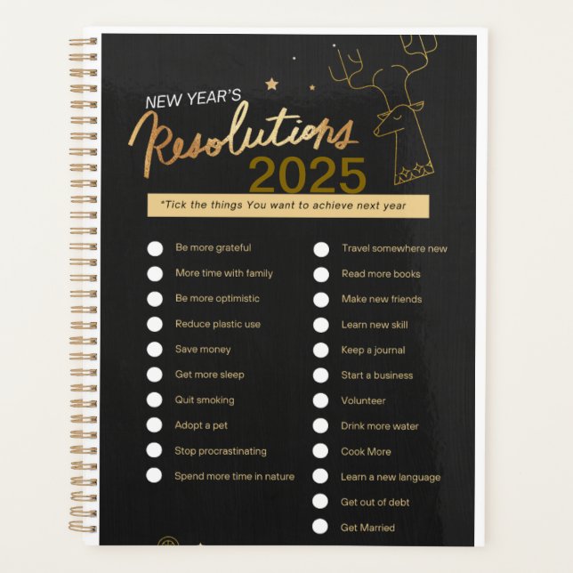 Neujahr Auflösungsplaner SpiralNotebook Planer (Vorderseite)