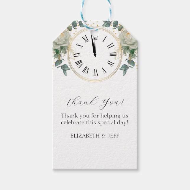 Neujahr Baby Clock Baby Dusche Geschenkanhänger (Vorderseite)