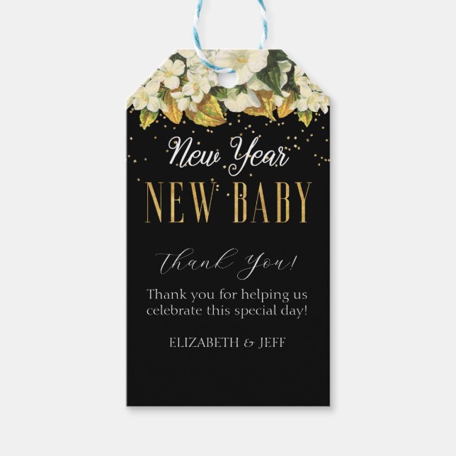 Neujahr Baby-Dusche Geschenkanhänger (Vorderseite)