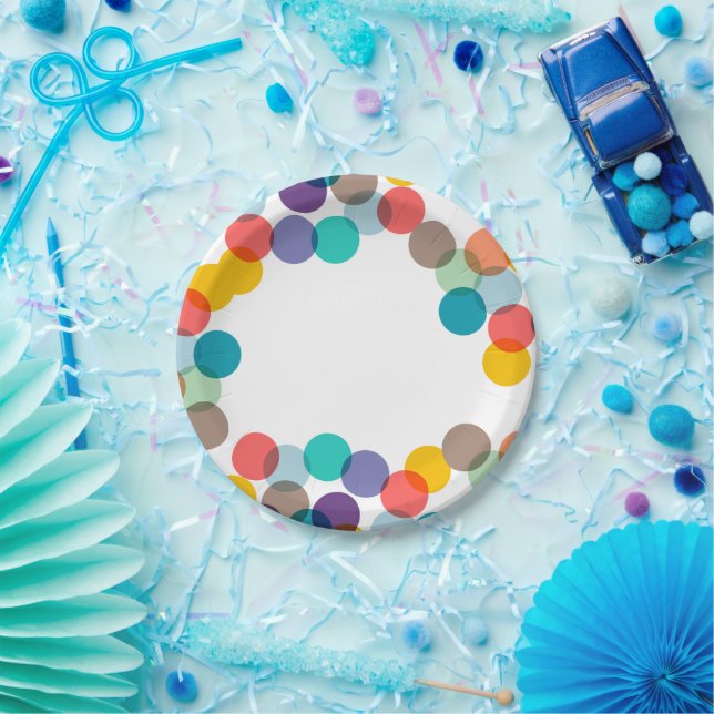 Neujahr bunter Spaß Confetti Dots Holiday Party Pappteller (Party)