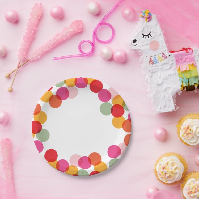 Neujahr bunter Spaß Confetti Dots Holiday Party Pappteller (Party)