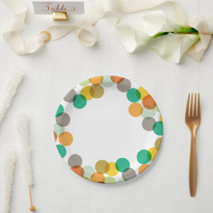 Neujahr bunter Spaß Confetti Dots Holiday Party Pappteller
