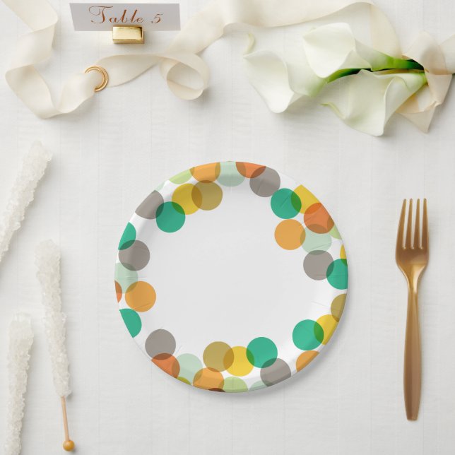 Neujahr bunter Spaß Confetti Dots Holiday Party Pappteller (Hochzeit)