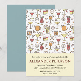 Neujahr: Cocktail Pattern Einladung