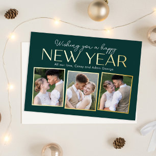 Neujahr-Collage FOIL editierbare Farb-Feiertagskar Folien Feiertagskarte