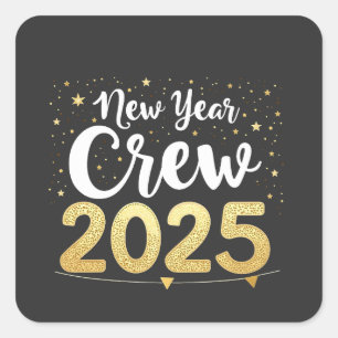 Neujahr Crew 2025 Cousin Crew Matching Family Quadratischer Aufkleber