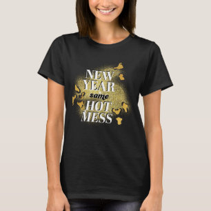 Neujahr - dasselbe heiß-scheußliche Gold-Glitzer-L T-Shirt