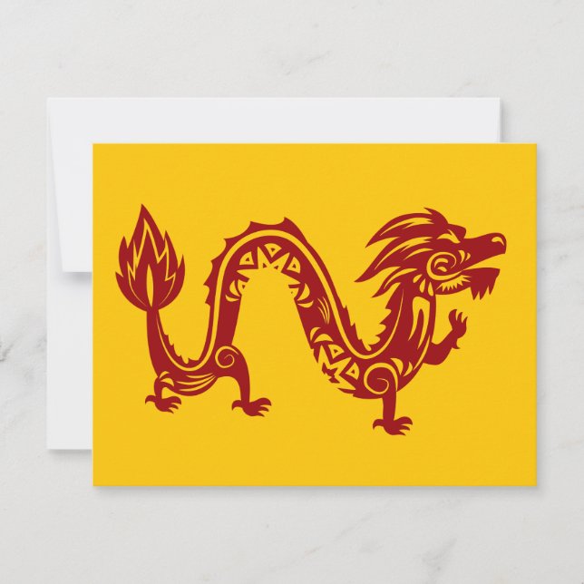 Neujahr des Dragon Zodiac Feiertagskarte (Vorderseite)