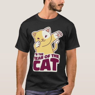 Neujahr des Kaninchens Dabbing Dab Katze Chinesisc T-Shirt