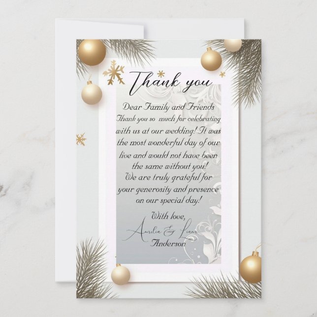 Neujahr Design Gold Elegant Baby Shower Dankeskarte (Vorderseite)