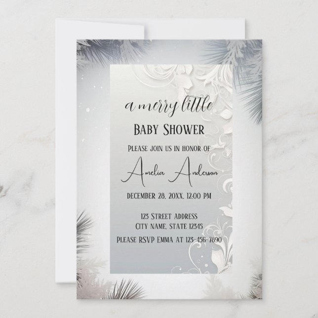 Neujahr Design Gold Elegant Baby Shower Einladung (Vorderseite)