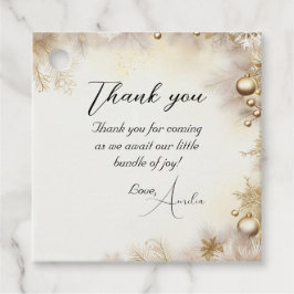 Neujahr Design Gold Elegant Baby Shower Geschenkanhänger