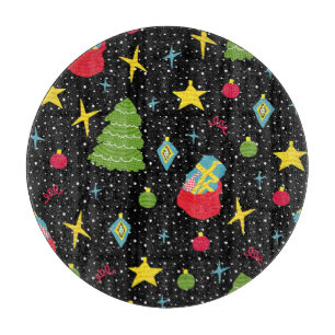 Neujahr feierlich: farbenfroh, nahtlos. schneidebrett