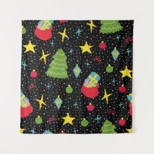 Neujahr feierlich: farbenfroh, nahtlos. wandteppich