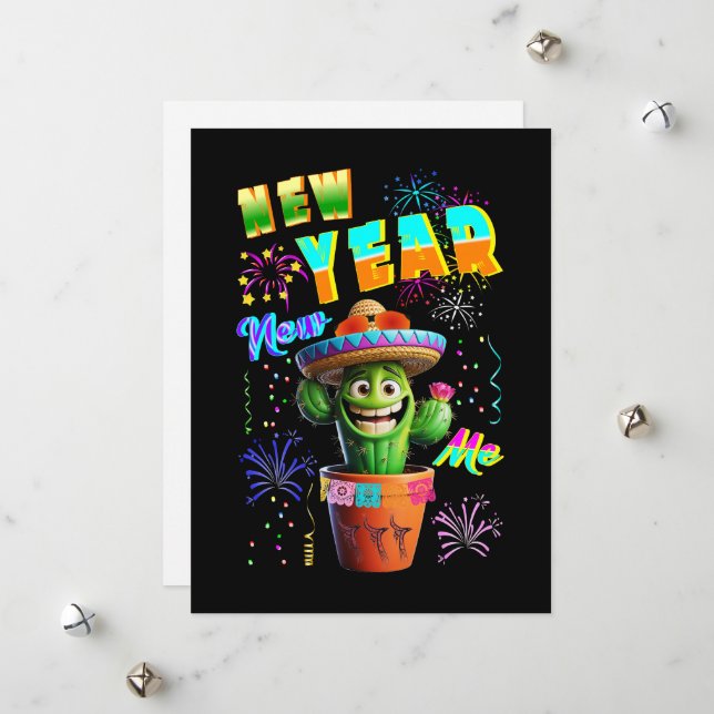 Neujahr Feiertagskarte (Vorderseite/Rückseite Beispiel)