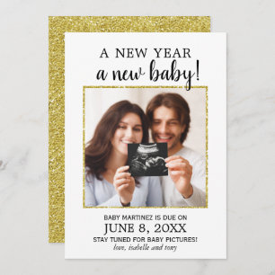 Neujahr Foto Baby Pregnancy Ankündigung