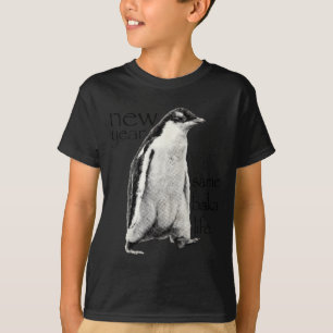 Neujahr gleiches Baka-Leben Pinguin-Witz Lustig Ne T-Shirt