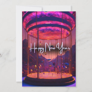 Neujahr: Himmelfahrt: Heißluftballonfestival Feiertagskarte