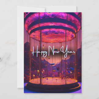 Neujahr: Himmelfahrt: Heißluftballonfestival Feiertagskarte