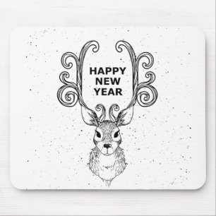 Neujahr Hirschweihnachtsfeiertag Mousepad