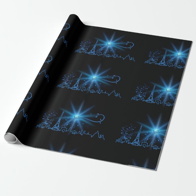 Neujahr in Paris Geschenkpapier (Ungerollt)