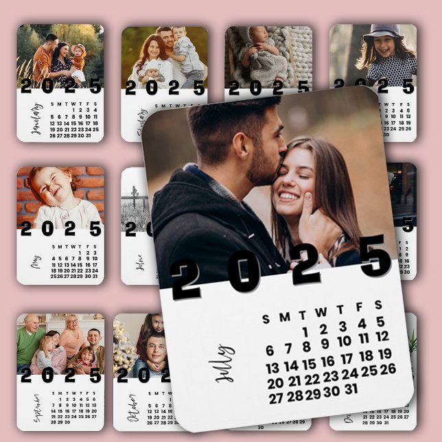 Neujahr Juli 2025 Foto der Kalenderfamilie Magnet (New Year July 2025 Calendar Family Photo Magnet)