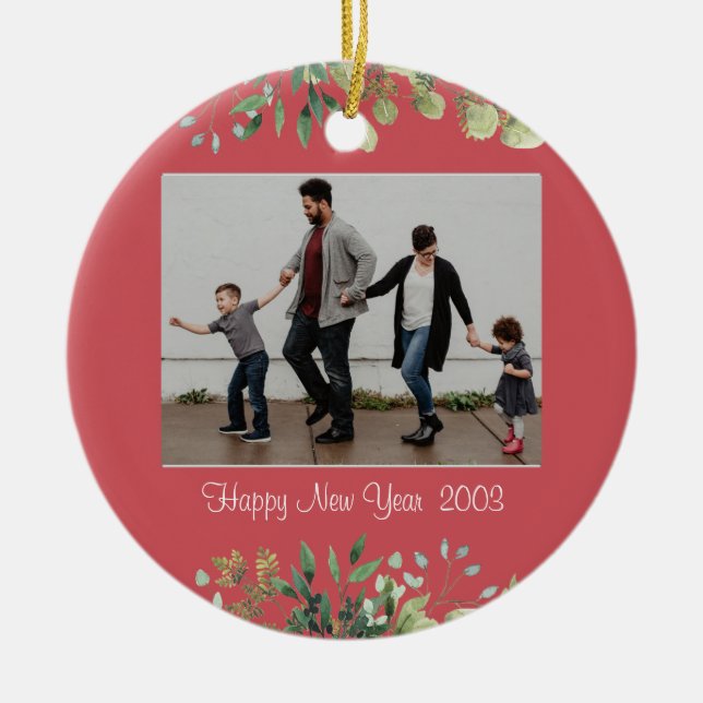 Neujahr Keramik Circle Ornament (Vorne)