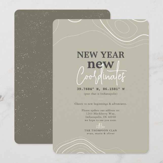 Neujahr koordiniert Ankündigung über den Umzug von (Vorne/Hinten)