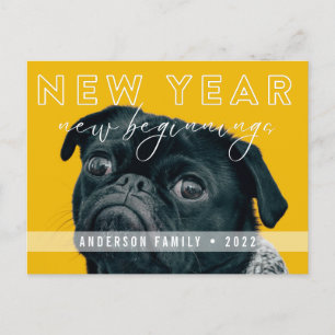 Neujahr Neubeginn Kalligrafisches Foto Postkarte