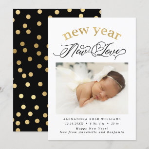 Neujahr Neue Liebe Geburtsjahr Foto Ankündigung