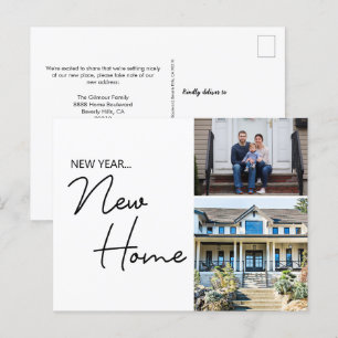 Neujahr Neue Zuhause-Family-Fotos für das benutzer Postkarte
