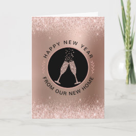 Neujahr Neuer Zuhause Rosen Gold Address Change Feiertagskarte