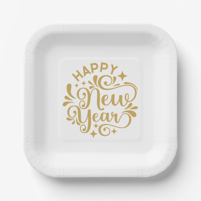 Neujahr Pappteller (Vorderseite)