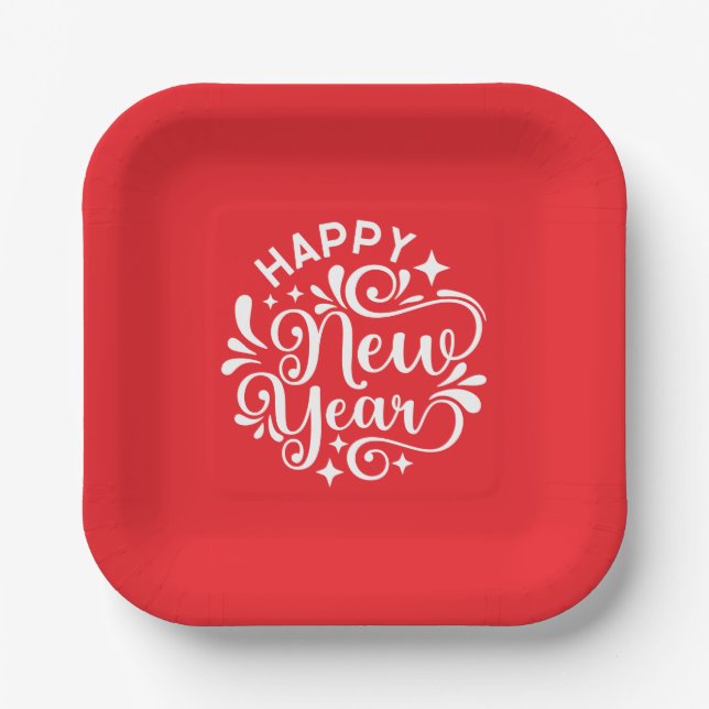 Neujahr Pappteller (Vorderseite)