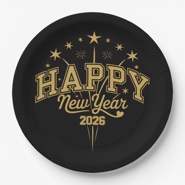 Neujahr Pappteller (Vorderseite)