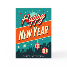 Neujahr Party Mitte Jahrhundert Moderner Stil