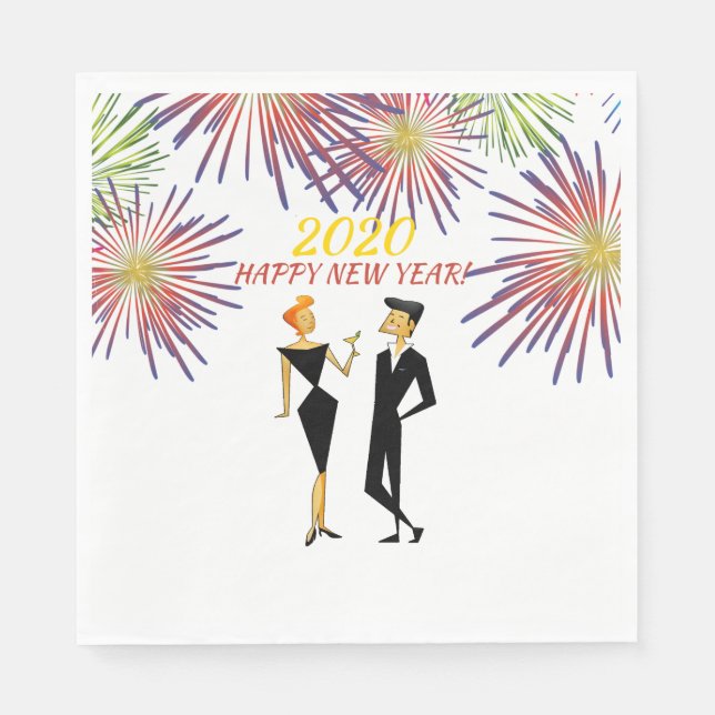 Neujahr Party! Serviette (Vorderseite)