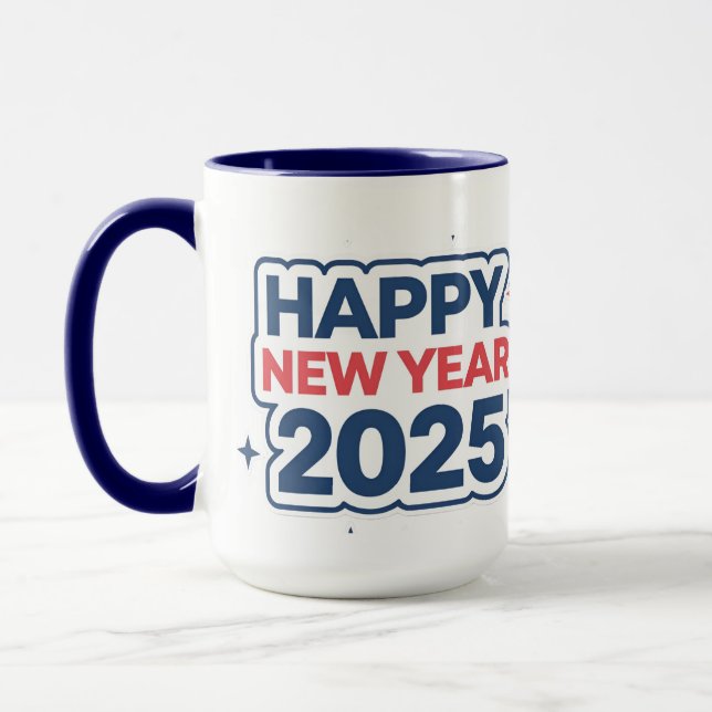 Neujahr, Perfect Brew: Happy New Year 2025 Tasse (Links)