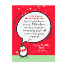 Neujahr Pinguin Funny Mathe Problem Personalisiert