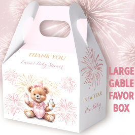 Neujahr Pink Girl Babydusche Großes Gabel Geschenkschachtel