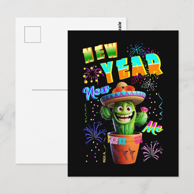 Neujahr Postkarte (Vorne/Hinten)