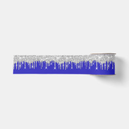 Neujahr Tropfen Royal Blue Gray Silver Spark Ripsband