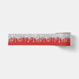 Neujahr Tropfen Royal Red Gray Silver Spark Ripsband