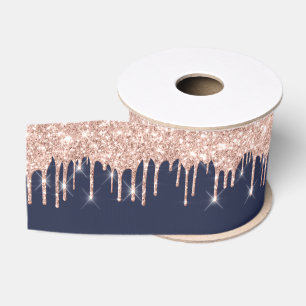 Neujahr Tropfen Royal Rose Gold Blue Navy Park Ripsband