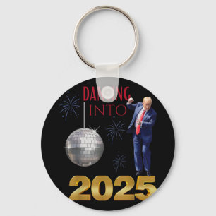 Neujahr: Trump tanzt in 2025 Party Funny Count Schlüsselanhänger